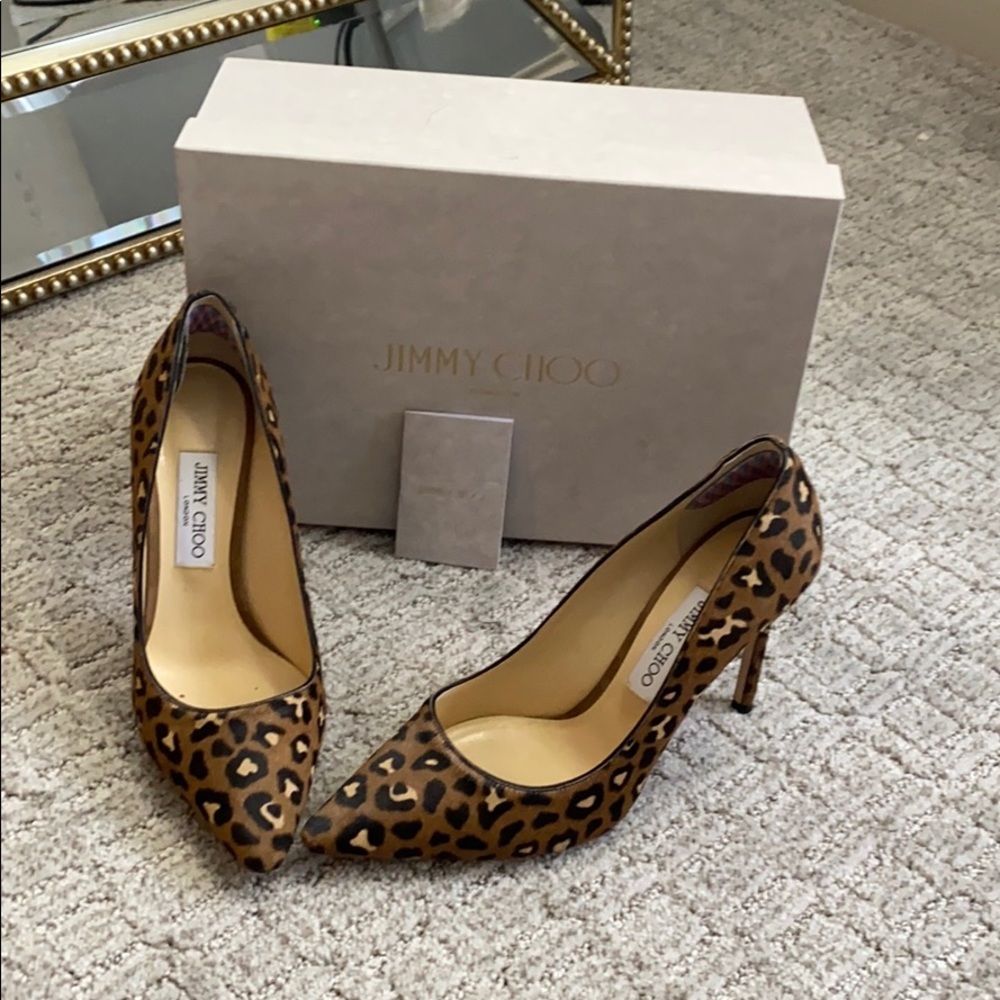 Jimmy Choo Romy 100mm Leopard Pumps Sz 9.5
